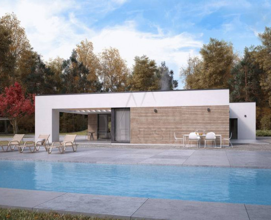 Пример современного дома с бассейном