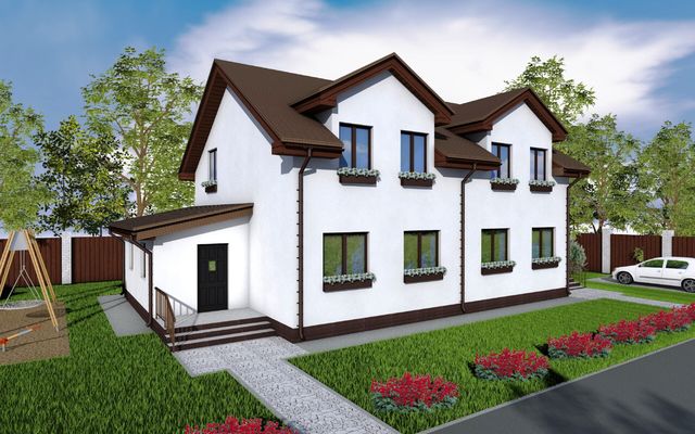 Проект двухэтажного таунхауса 100 кв.м.