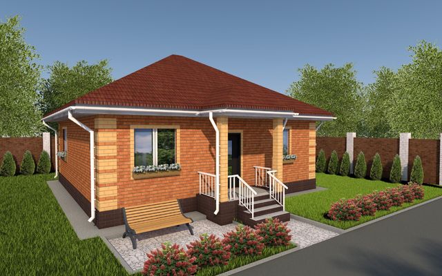 Проект одноэтажного дома 70 кв.м.